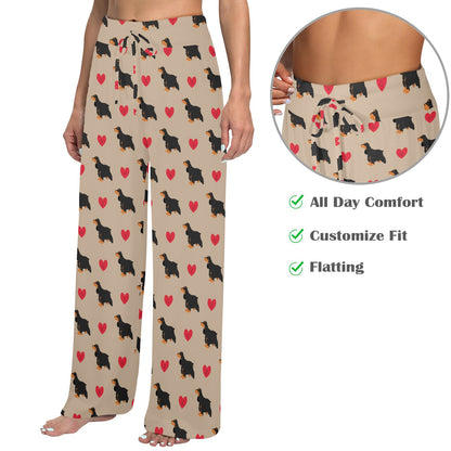 Cocker Pattern Print Design 02 Women's Wide Leg Lounge Pants