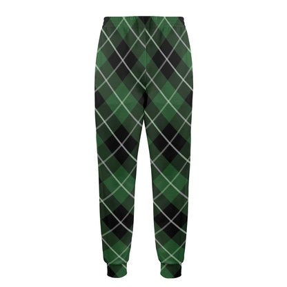 Plaid Green Pattern Print Design A05 Men's Casual Track Pants