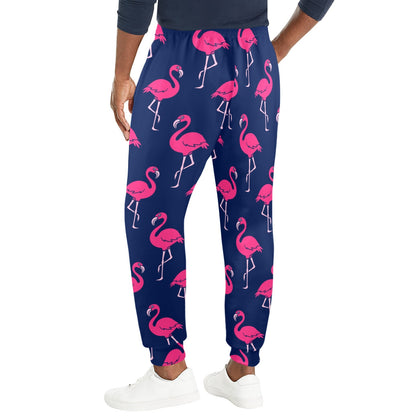Pink Flamingo Pattern Men's Casual Track Pants