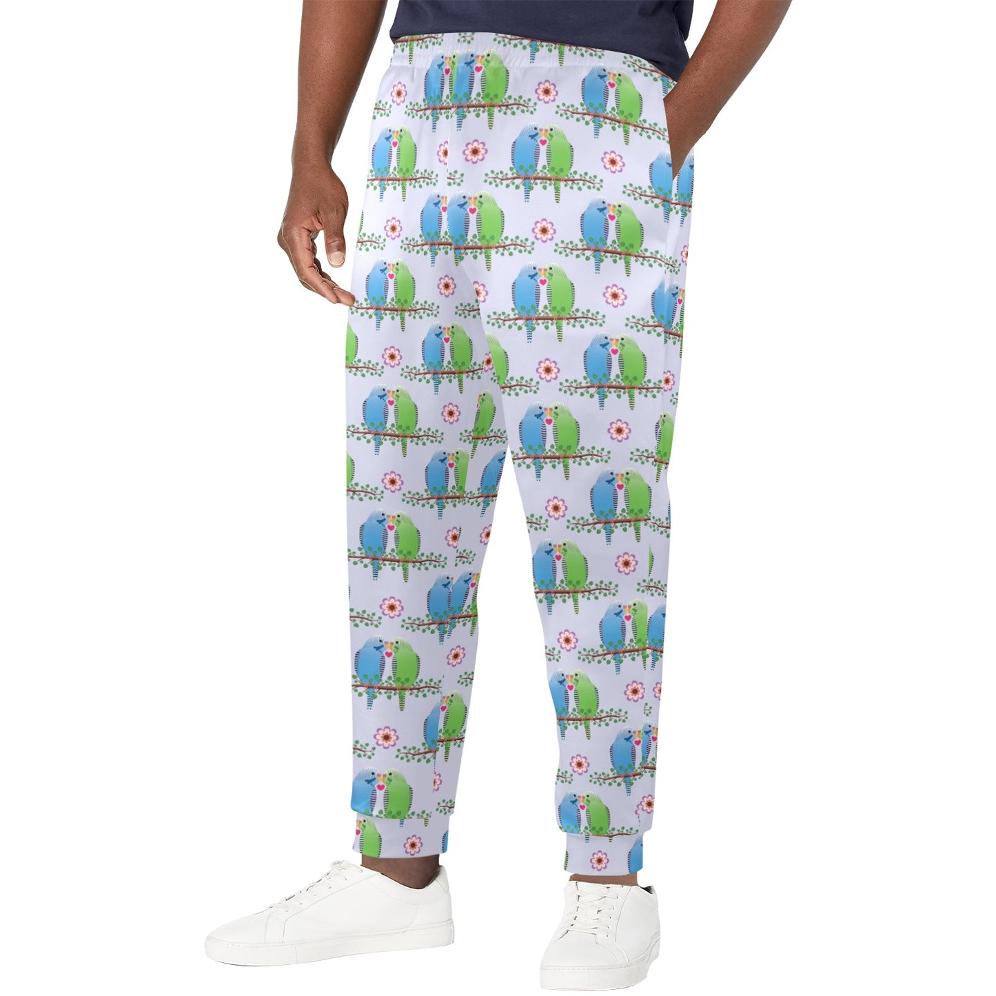 Budgerigar Pattern Print Design 05 Men's Casual Track Pants