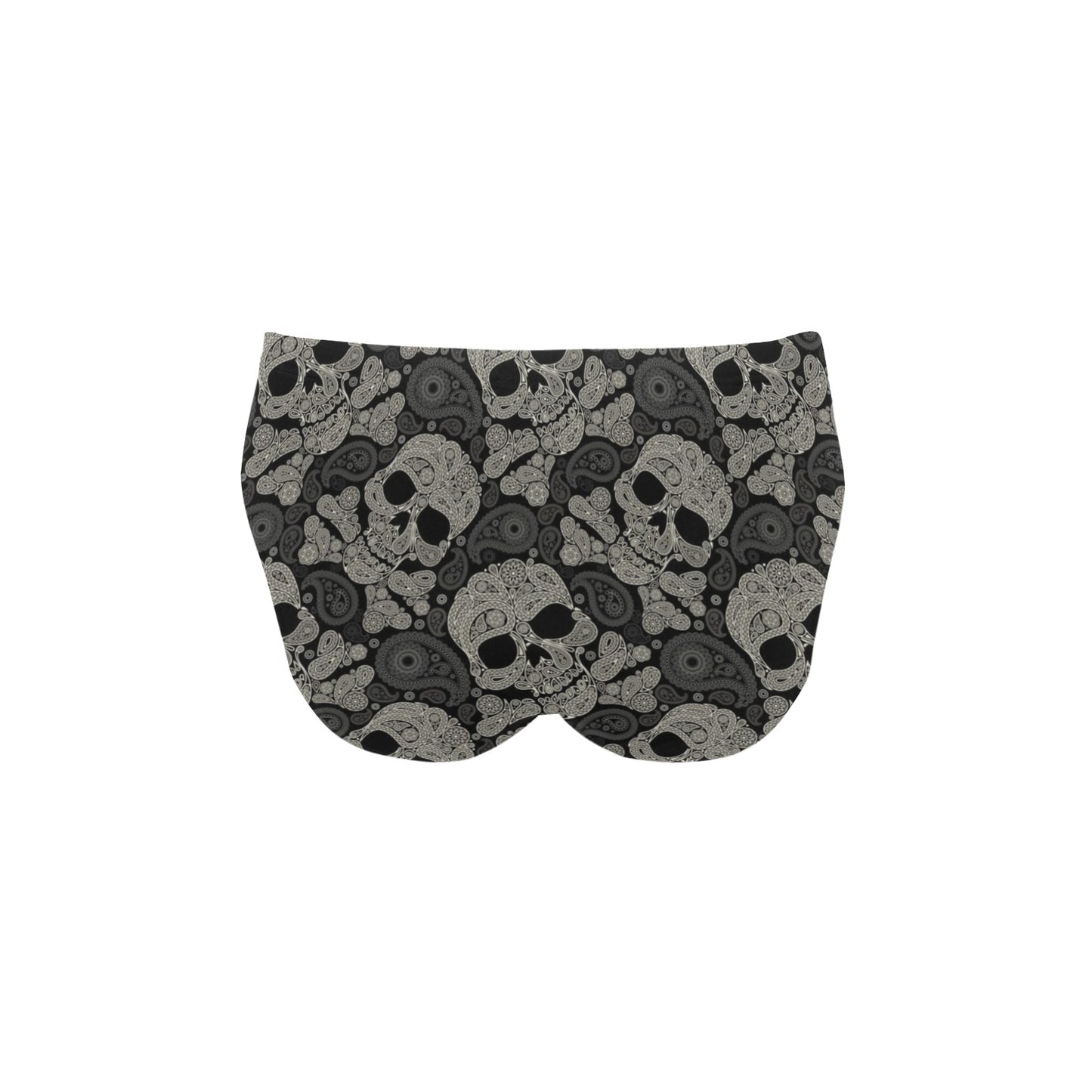 Paisley Skull Pattern Print Design A01 Men's Swimming Briefs