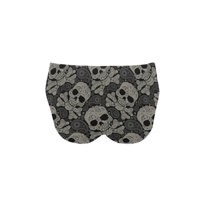 Paisley Skull Pattern Print Design A01 Men's Swimming Briefs