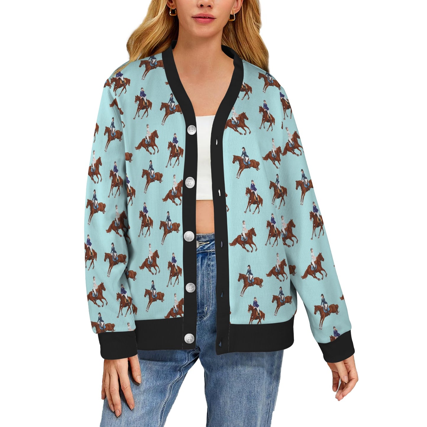 Equestrian Horse Riding Women's Cardigan