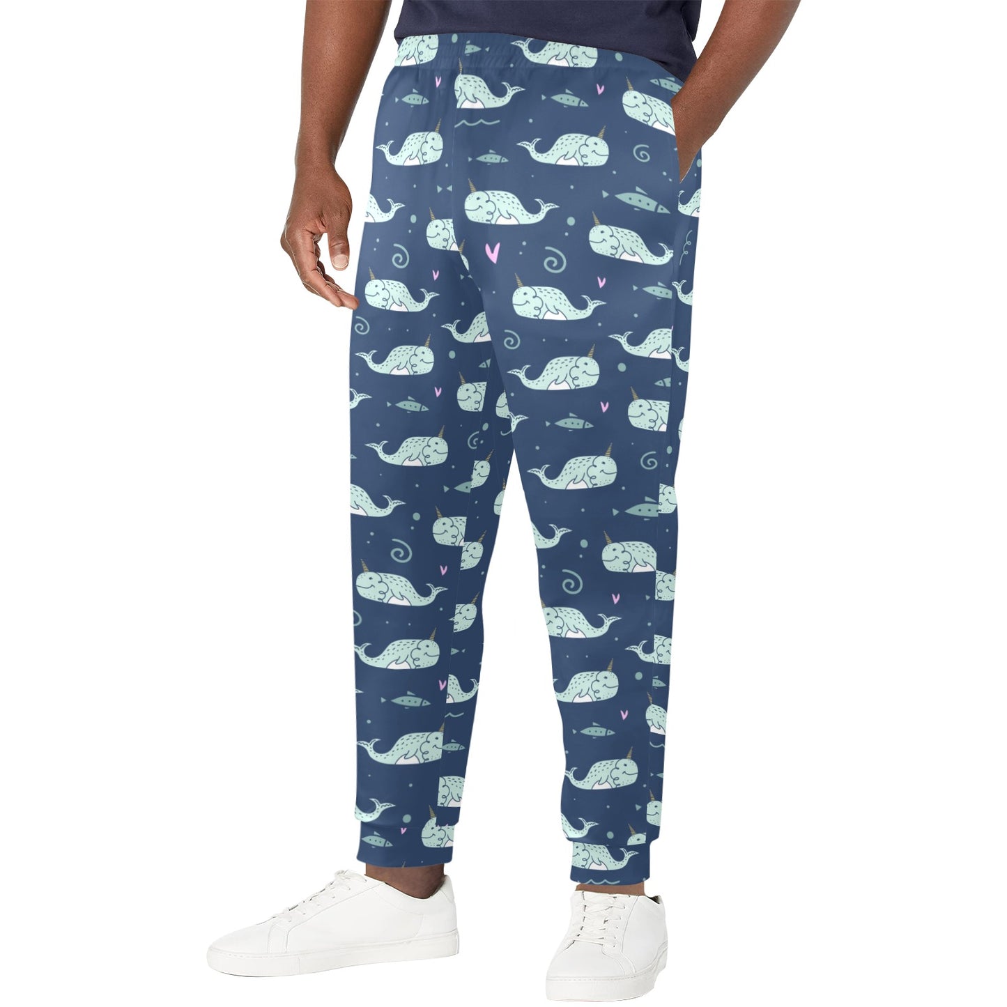 Narwhal Design Print Men's Casual Track Pants