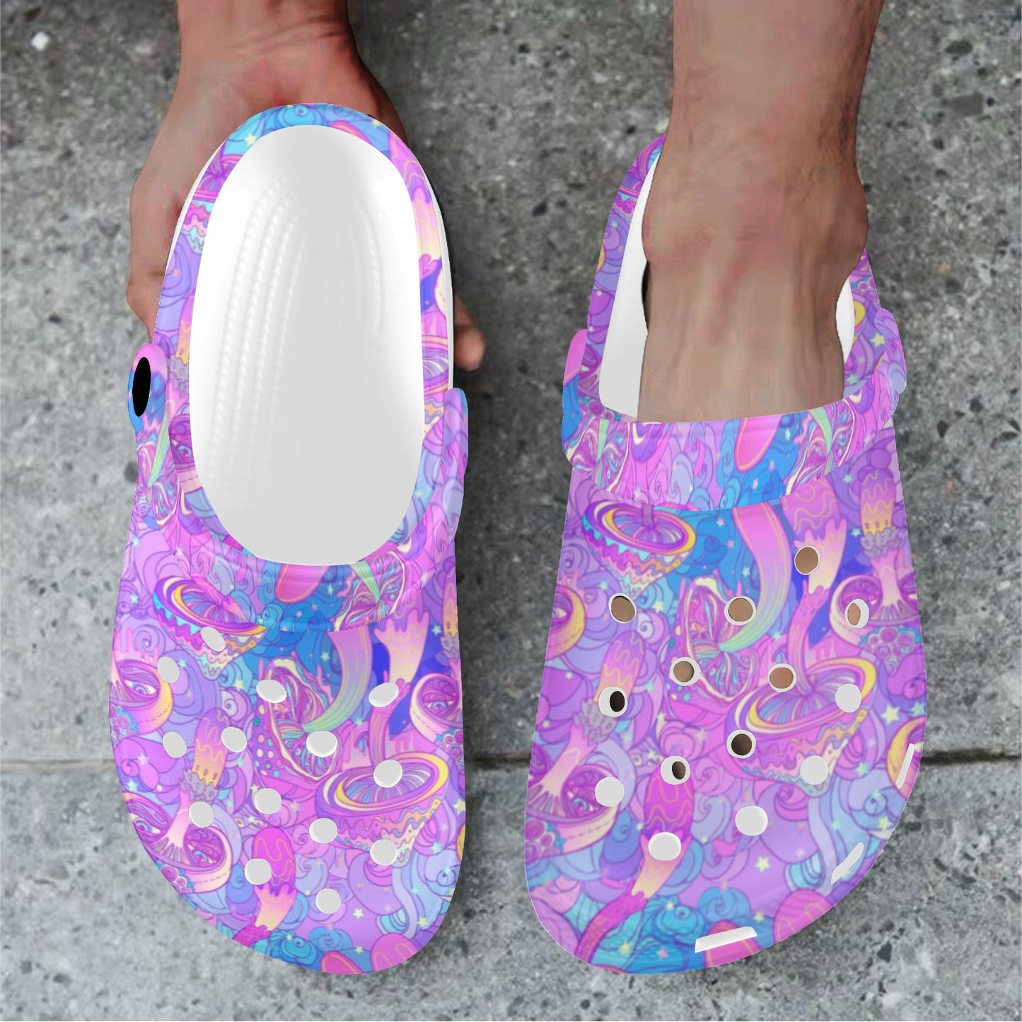 Psychedelic Trippy Mushroom Print Unisex Clogs Shoes