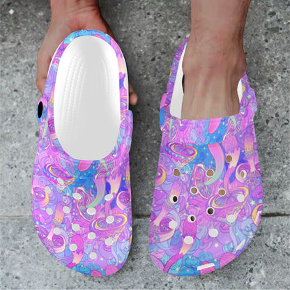 Psychedelic Trippy Mushroom Print Unisex Clogs Shoes