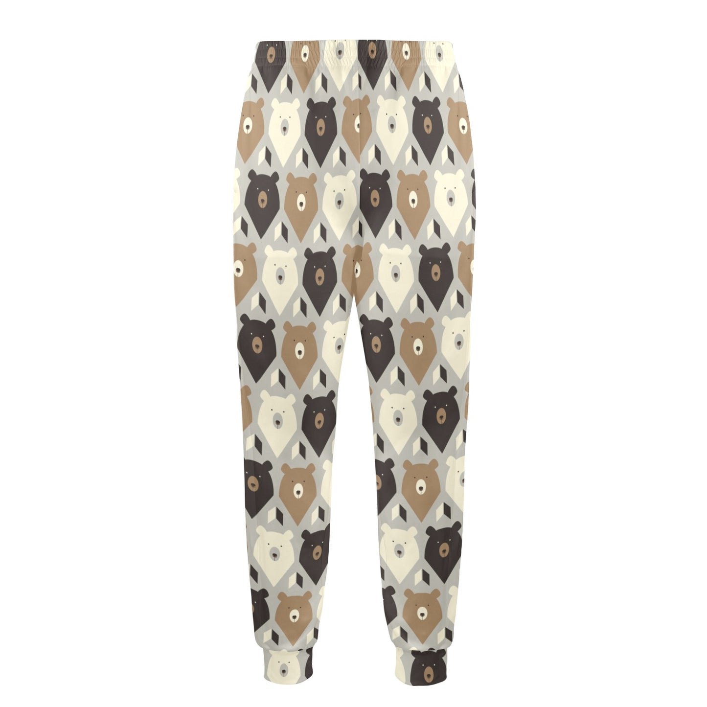 Bear Pattern Print Design 04 Men's Casual Track Pants