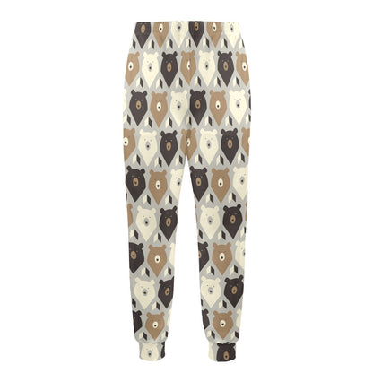 Bear Pattern Print Design 04 Men's Casual Track Pants