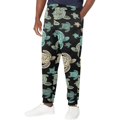 Sea Turtle Stamp Pattern Men's Casual Track Pants