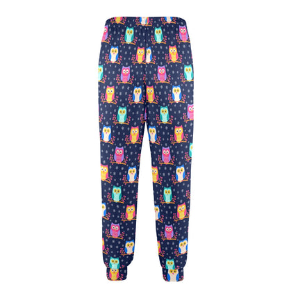 Owl Cute Themed Design Print Men's Casual Track Pants