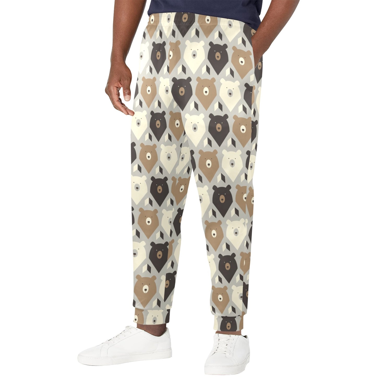 Bear Pattern Print Design 04 Men's Casual Track Pants