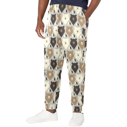 Bear Pattern Print Design 04 Men's Casual Track Pants