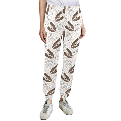 Basset Hound Pattern Print Design 01 Women's Casual Track Pants