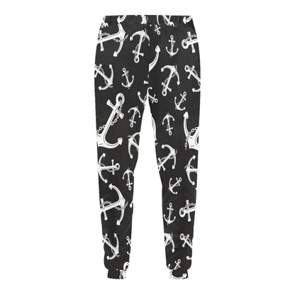 Anchor Black White Men's Sweatpants