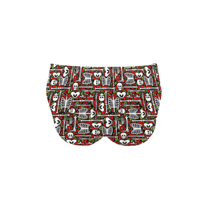 Skeleton Pattern Print Men's Swimming Briefs