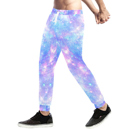 Galaxy Stardust Pastel Color Print Men's Sweatpants