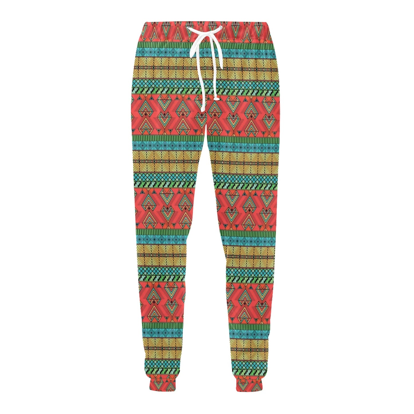 African Colorful Zigzag Print Pattern Men's Sweatpants