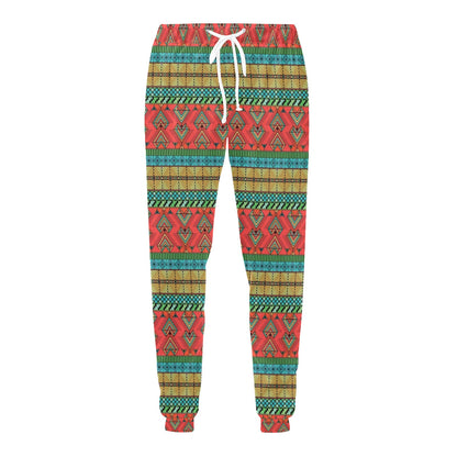 African Colorful Zigzag Print Pattern Men's Sweatpants