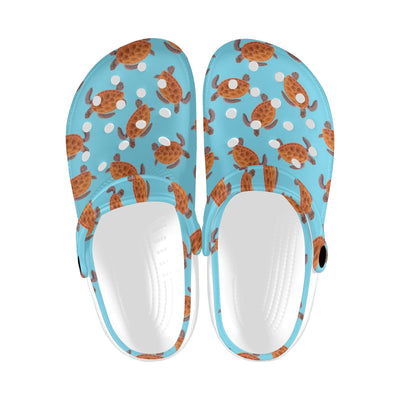 Brow Sea Turtle Print Pattern Unisex Clogs Shoes