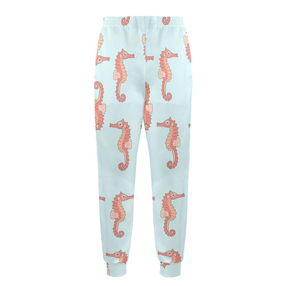 SeaHorse Pattern Print Design 01 Men's Casual Track Pants
