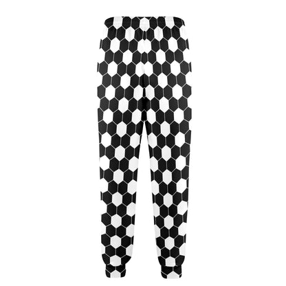 Hexagonal black white Design Print Pattern JJ0341 Men's Casual Track Pants