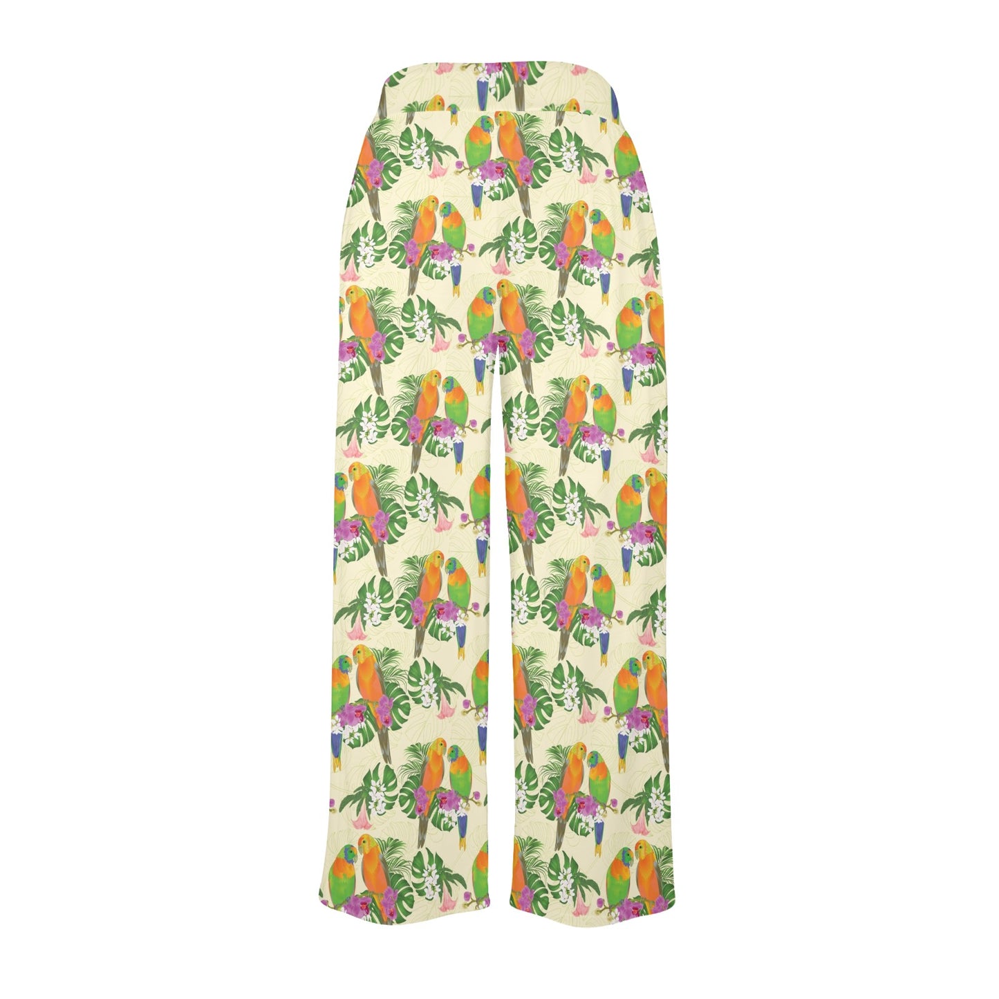 Conures Pattern Print Design 02 Women's Wide Leg Lounge Pants
