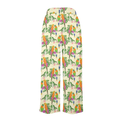 Conures Pattern Print Design 02 Women's Wide Leg Lounge Pants
