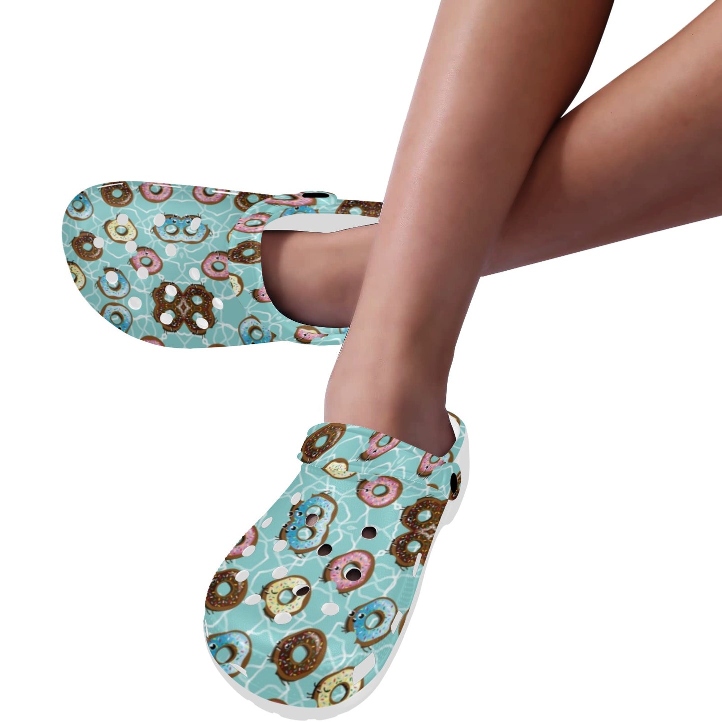 Emoji Donut Print Pattern Unisex Clogs Shoes