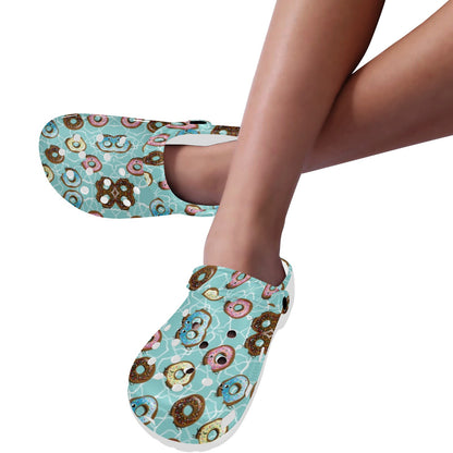 Emoji Donut Print Pattern Unisex Clogs Shoes