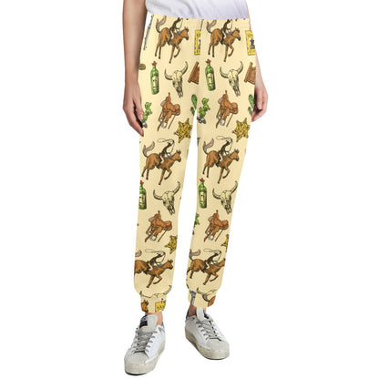 Cowboy Pattern Print Design 04 Women's Casual Track Pants