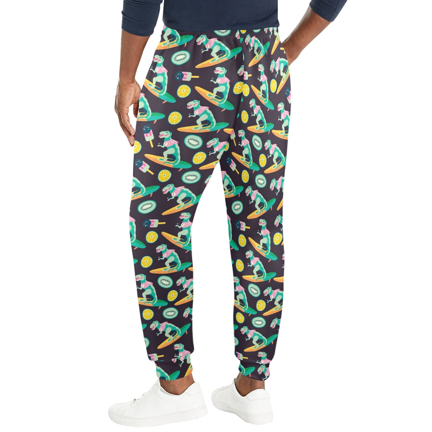 Surfboard T Rex Print Design LKS301 Men's Casual Track Pants