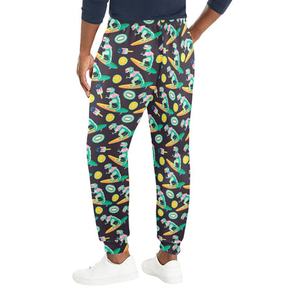 Surfboard T Rex Print Design LKS301 Men's Casual Track Pants