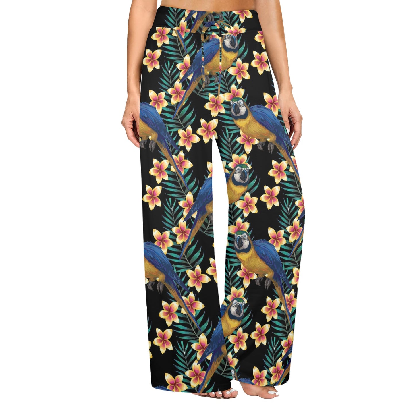 Macaw Pattern Print Design 01 Women's Wide Leg Lounge Pants
