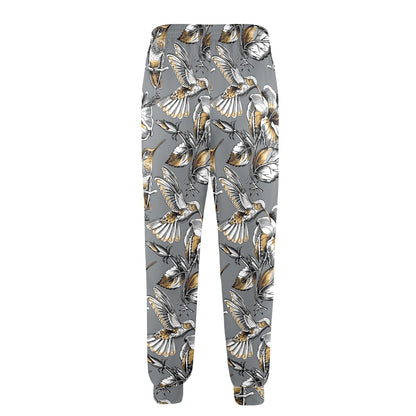 Hummingbird Pattern Print Design 02 Men's Casual Track Pants