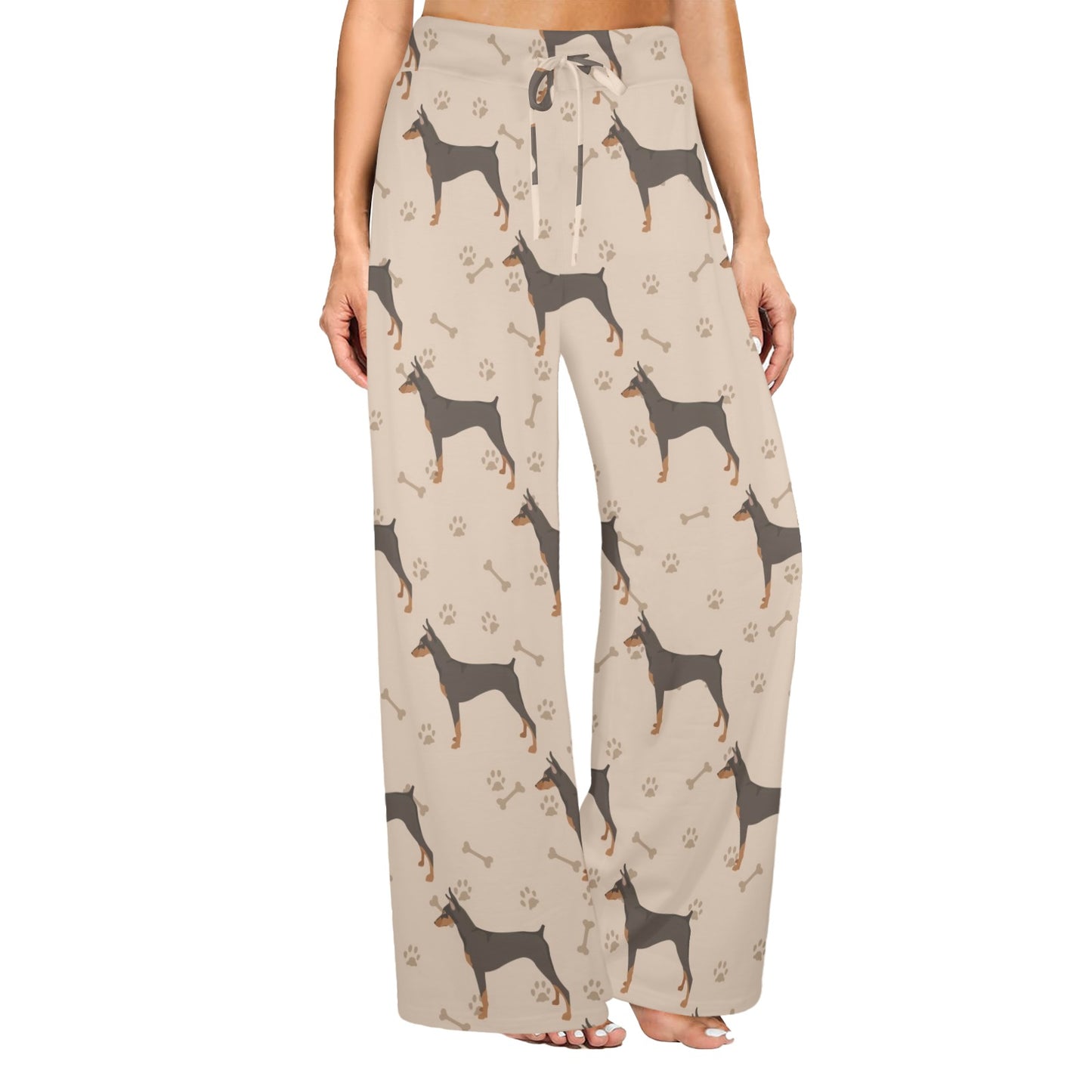 Doberman Pinschers Design Print Pattern JJ0112 Women's Wide Leg Lounge Pants