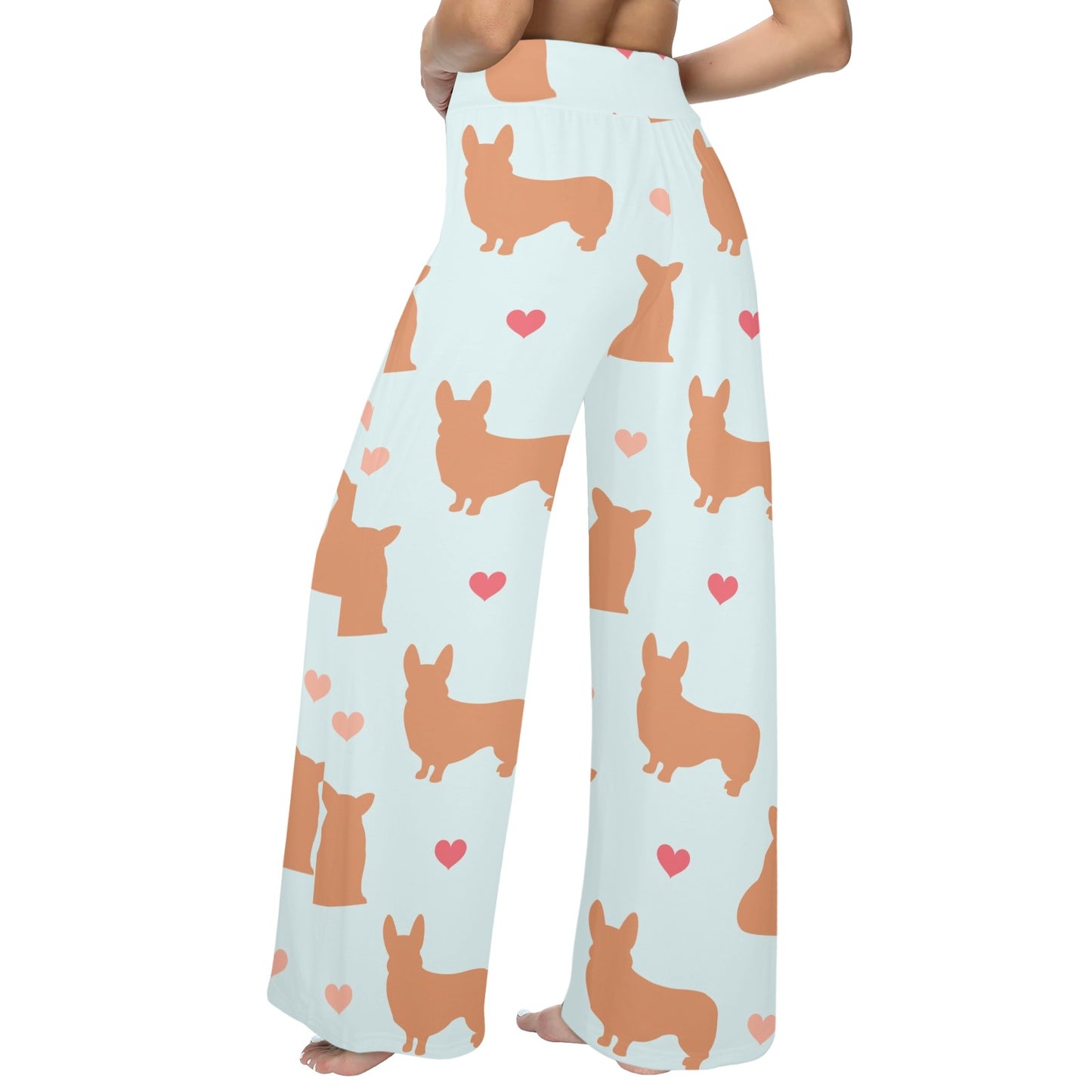 Pembroke Welsh Corgis Pattern Print Design A01 Women's Wide Leg Lounge Pants