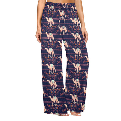 Camel Design Print Pattern JJ025 Women's Wide Leg Lounge Pants