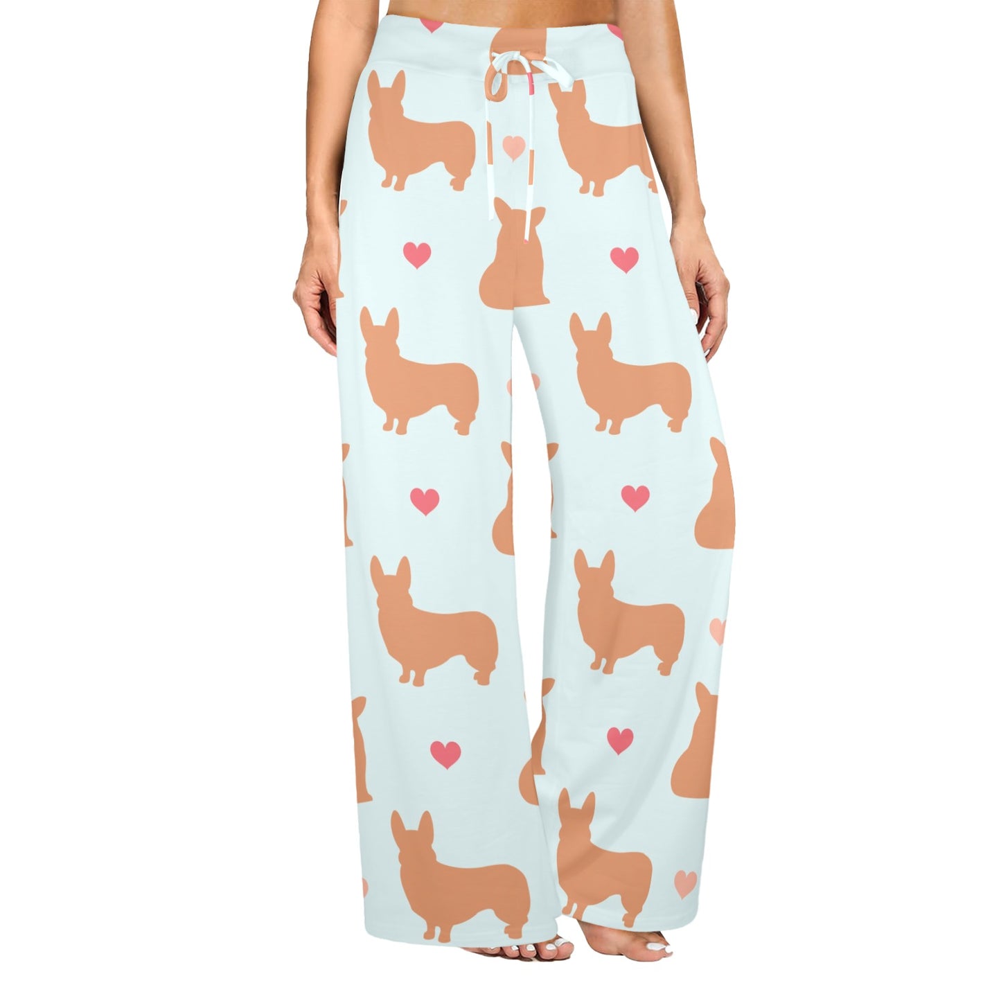 Pembroke Welsh Corgis Pattern Print Design A01 Women's Wide Leg Lounge Pants