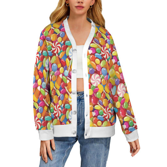 Candy Pattern Print Design 02 Women's Cardigan