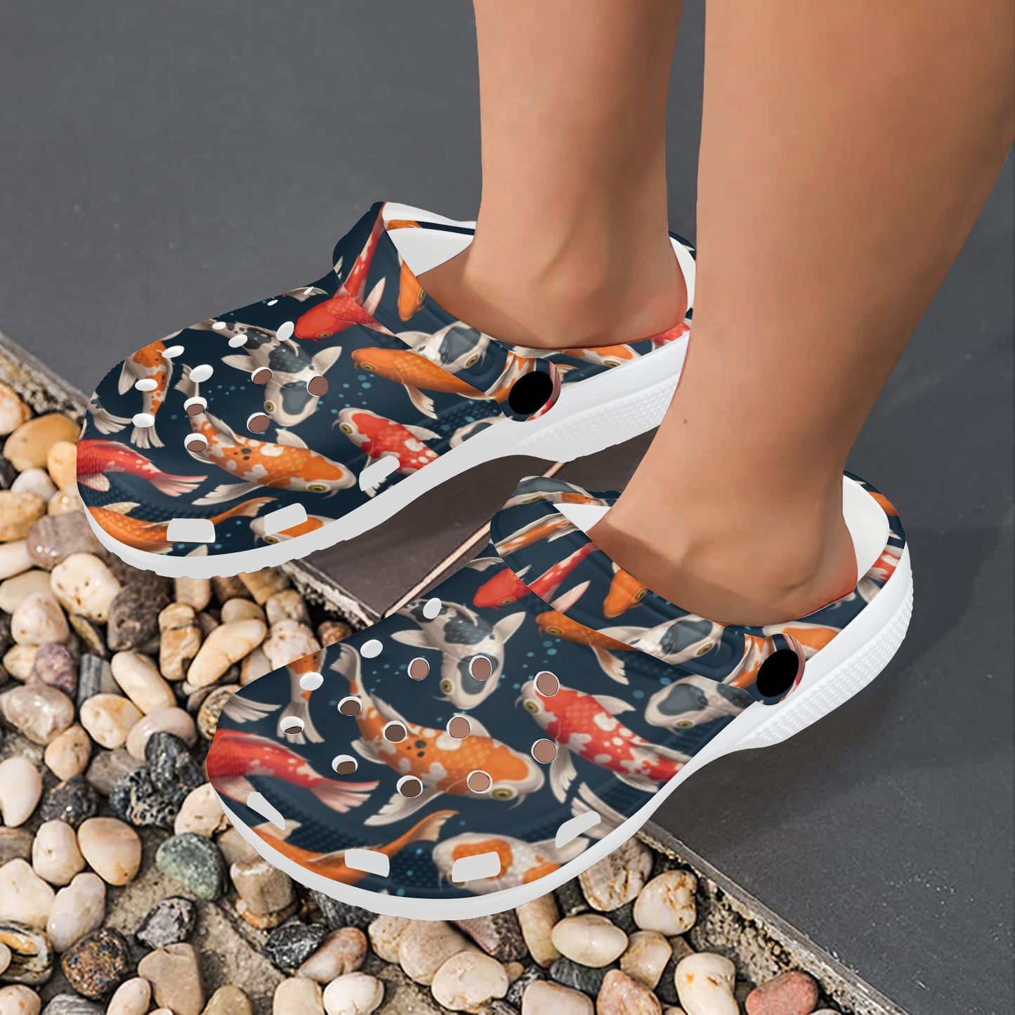 Koi Carp Cute Design Themed Print Unisex Clogs Shoes