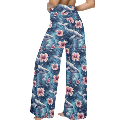 Walrus Pattern Print Design 01 Women's Wide Leg Lounge Pants