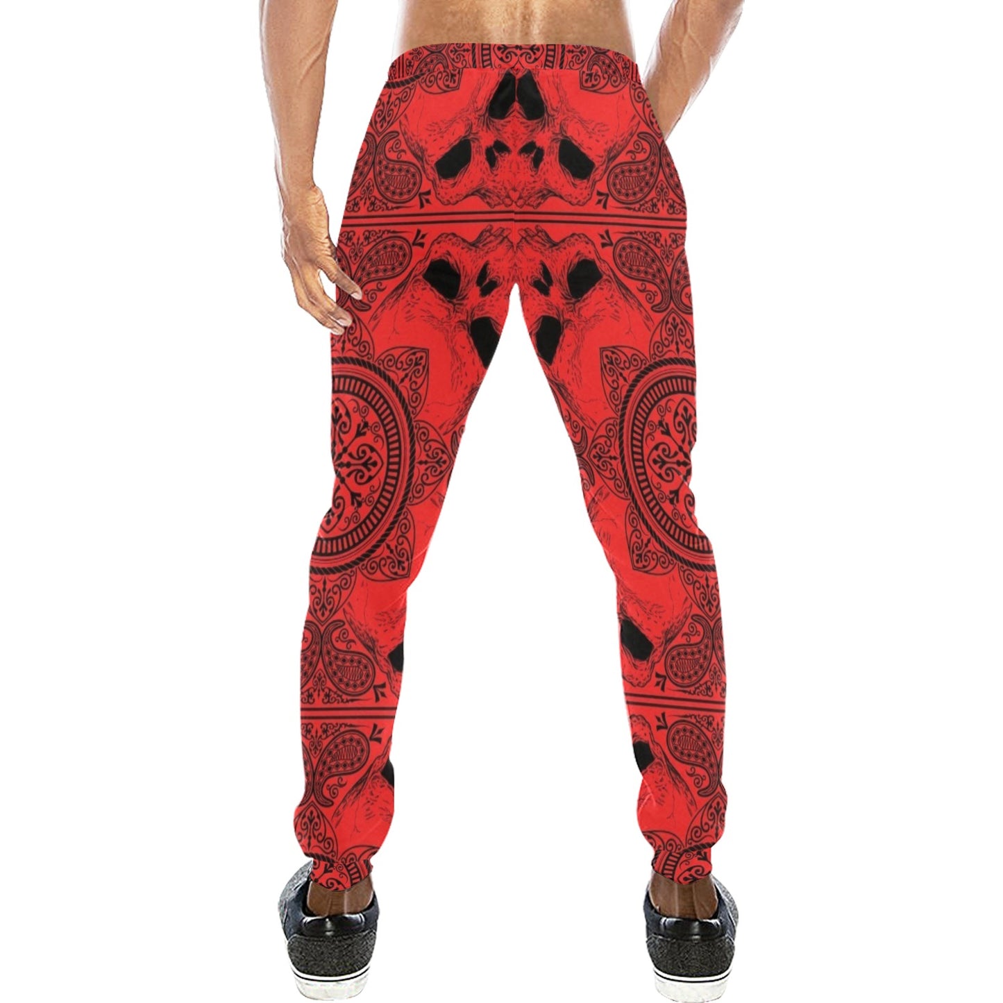 Bandana Red Print Design LKS304 Men's Sweatpants
