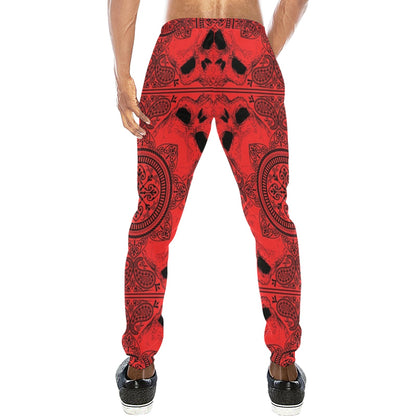 Bandana Red Print Design LKS304 Men's Sweatpants