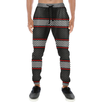 Checkered Flag Red Line Style Men's Sweatpants