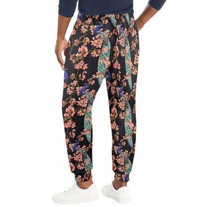 Peacock Pattern Print Design A01 Men's Casual Track Pants
