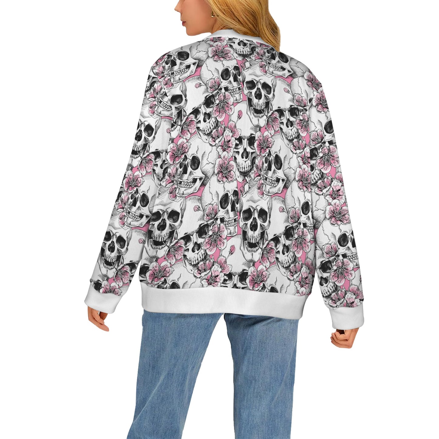 Cherry Blossom Pattern Print Design CB03 Women's Cardigan