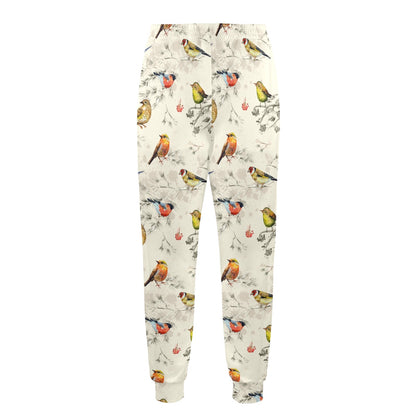 Bird Watercolor Design Pattern Men's Casual Track Pants