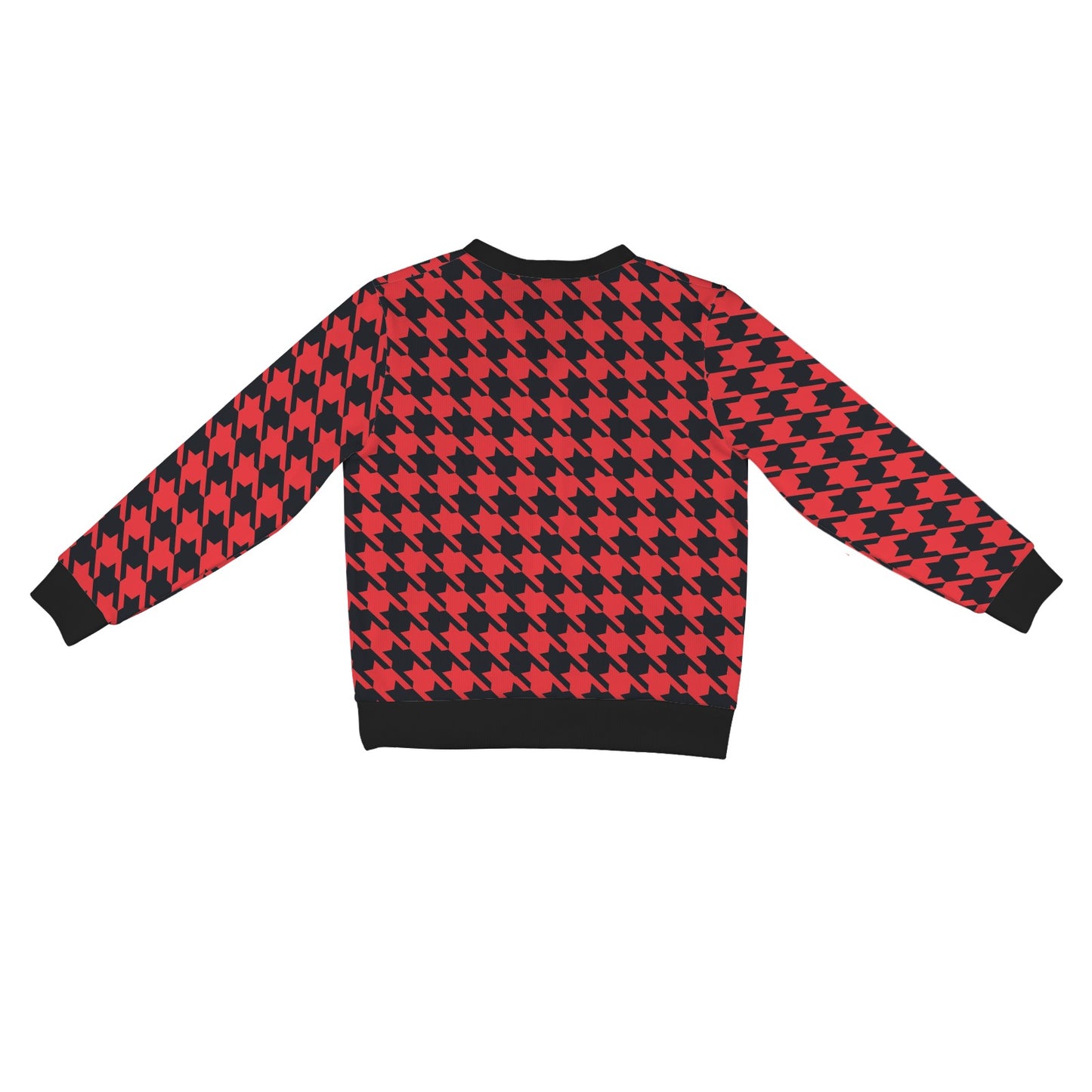 Houndstooth Red Pattern Print Design 03 Women's Cardigan