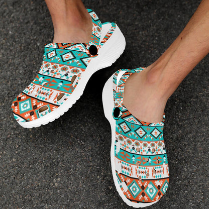 Navajo Style Print Pattern Unisex Clogs Shoes