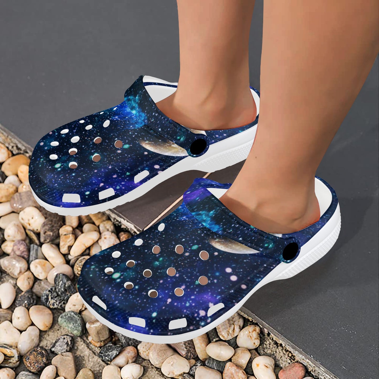 Galaxy Stardust Planet Space Print Unisex Clogs Shoes